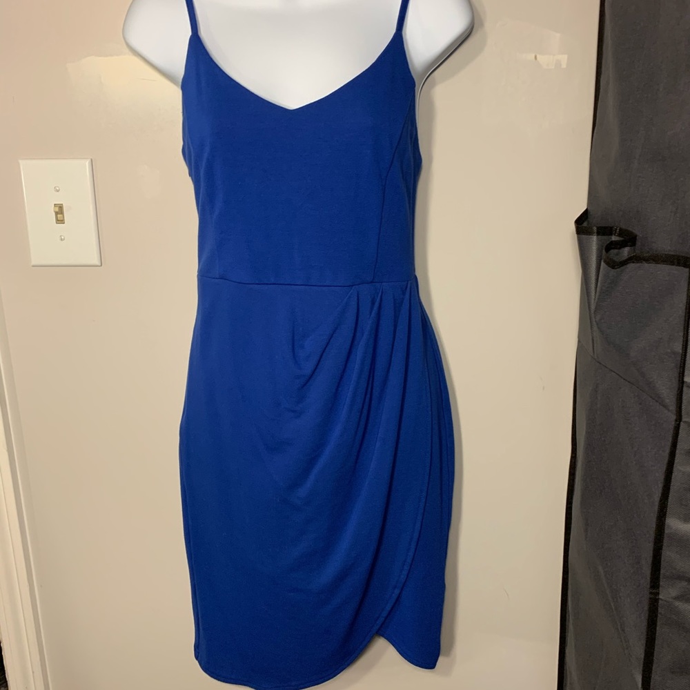 Royal blue spaghetti strap dress